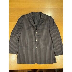 Vintage Hart Schaffner Marx Kelley-Gray Stripe Wool Blazer 40R Single Vent